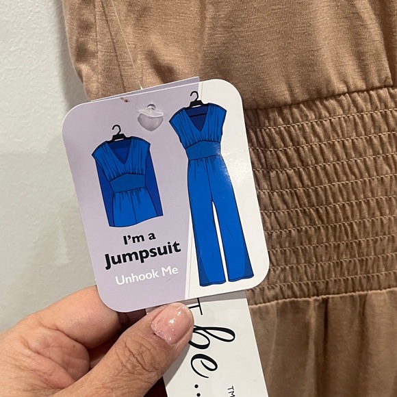 Just Be Sleeveless Jumpsuit in Tan - Picture 8 of 9